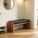 Modern Solid Wood Cushioned Dining Bench