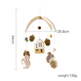 Baby Wooden Rabbit Crib Mobile Hanging Toy