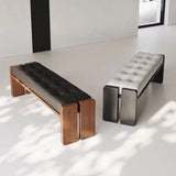 Modern Solid Wood Cushioned Dining Bench