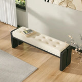 Modern Solid Wood Cushioned Dining Bench