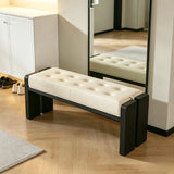 Modern Solid Wood Cushioned Dining Bench