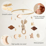 Baby Wooden Rabbit Crib Mobile Hanging Toy
