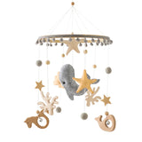 Baby Wooden Rabbit Crib Mobile Hanging Toy