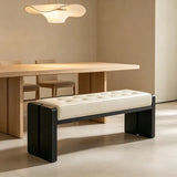 Modern Solid Wood Cushioned Dining Bench