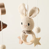 Baby Wooden Rabbit Crib Mobile Hanging Toy