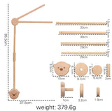 Baby Wooden Rabbit Crib Mobile Hanging Toy