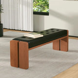 Modern Solid Wood Cushioned Dining Bench
