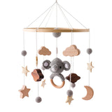 Baby Wooden Rabbit Crib Mobile Hanging Toy